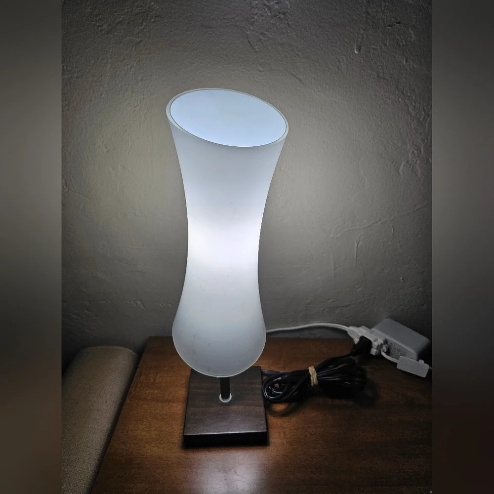 Ikea Akter table lamp portable 40watt Italy white tube modern abstract shape ⚡️